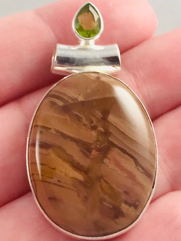 Zebra Jasper and Peridot Pendant - Morganna’s Treasures 