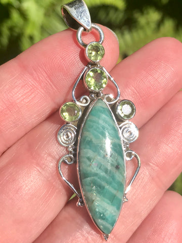 Russian Amazonite and Peridot Pendant - Morganna’s Treasures 