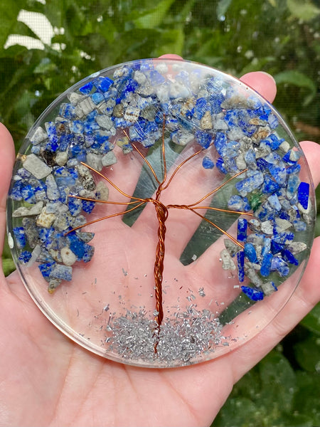 Lapis Lazuli Tree of Life Orgonite Charging Plate - Morganna’s Treasures 