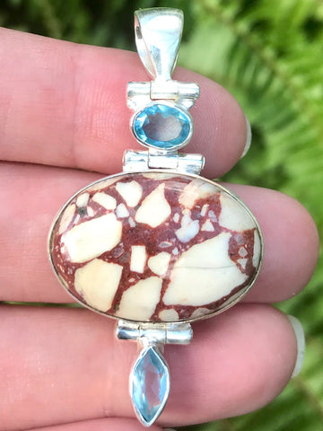 Mookaite Jasper and Blue Topaz Pendant - Morganna’s Treasures 