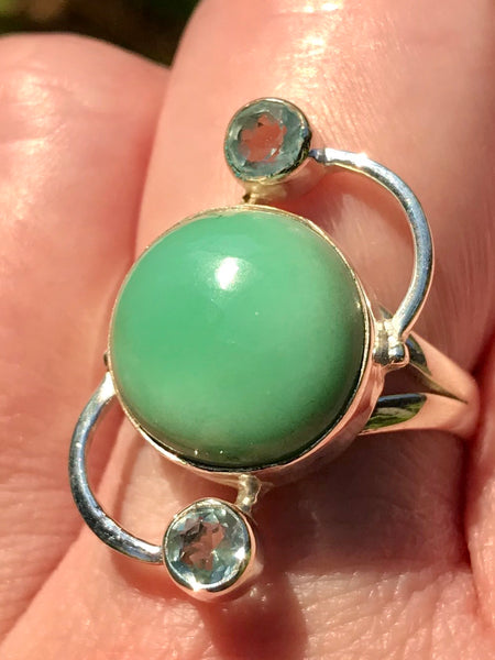 Green Aventurine and Blue Topaz Ring Size 8 - Morganna’s Treasures 