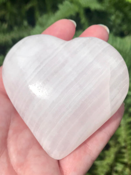 Large Fluorescent Maligano Calcite Heart - Morganna’s Treasures 