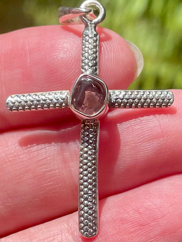 Pink Tourmaline Cross Pendant - Morganna’s Treasures 