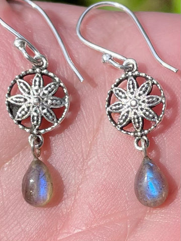 Flower Labradorite Earrings - Morganna’s Treasures 