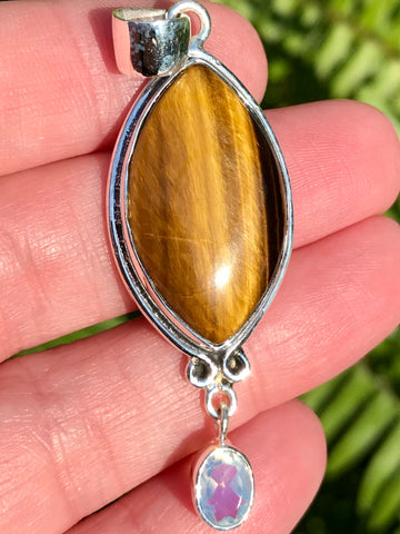 Tigers Eye and Fire Opalite Pendant - Morganna’s Treasures 