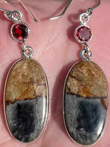 Picasso Jasper and Garnet Earrings - Morganna’s Treasures 