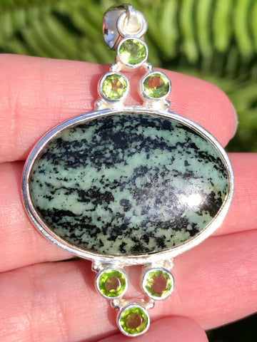 Kambaba Jasper and Peridot Pendant - Morganna’s Treasures 