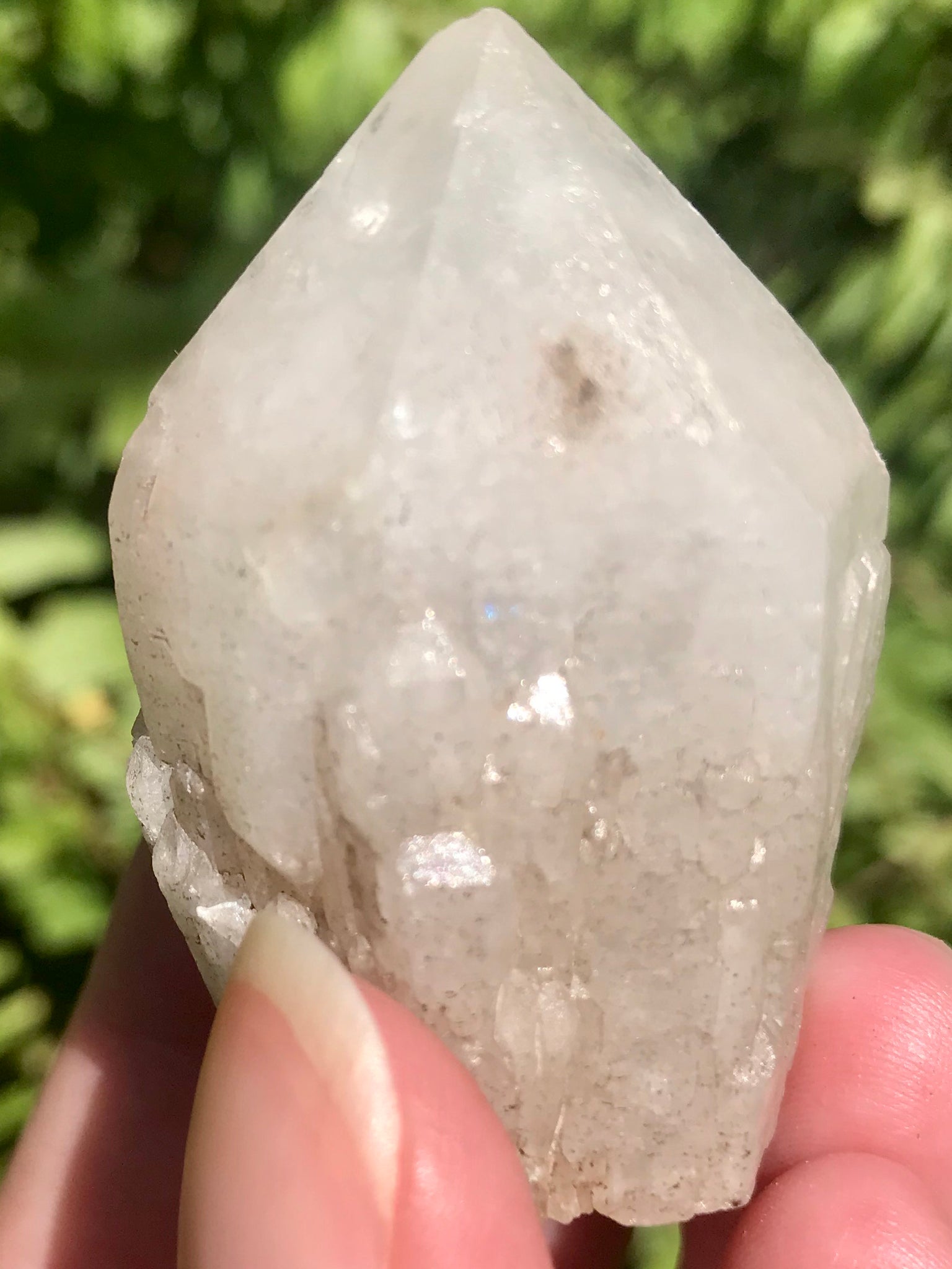 Rough Candle Quartz Palm Stone - Morganna’s Treasures 