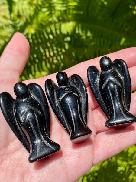 Black Obsidian Pocket Angel - Morganna’s Treasures 