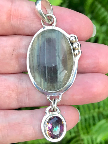 Rainbow Fluorite and Mystic Topaz Pendant - Morganna’s Treasures 