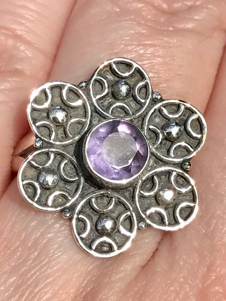 Flower Amethyst Ring Size 7 - Morganna’s Treasures 