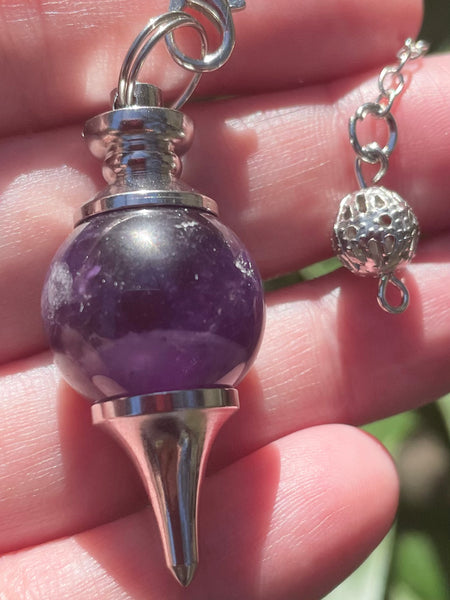 Purple Amethyst Ball Pendulum - Morganna’s Treasures 