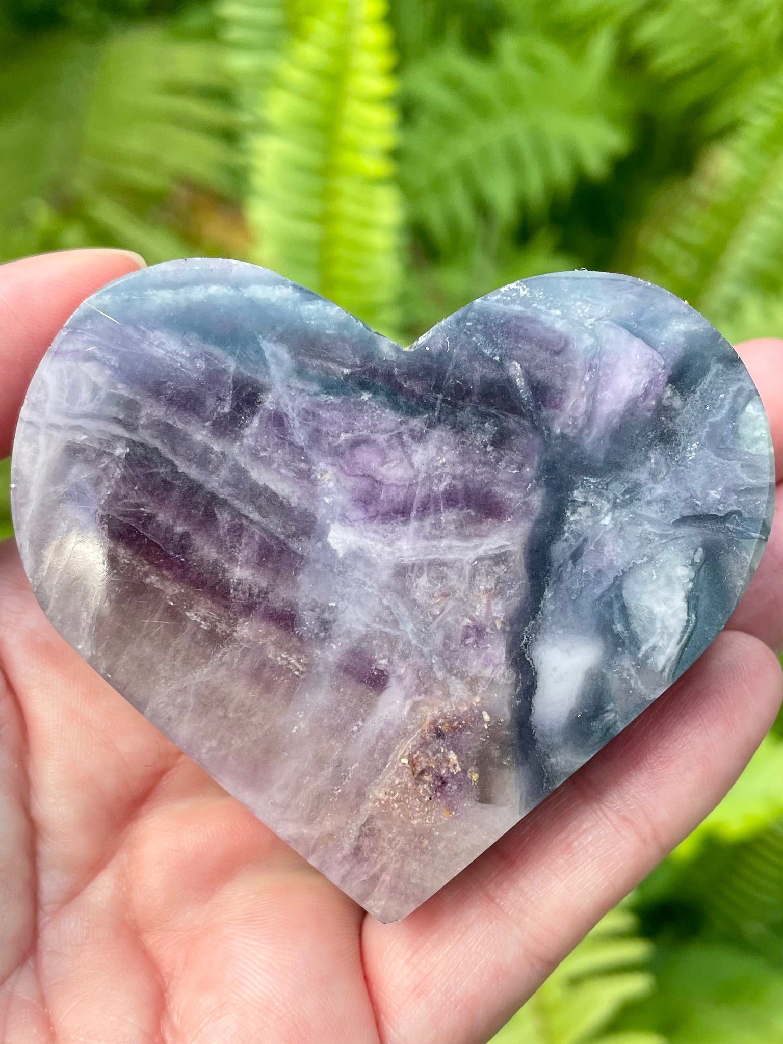 Large Silk Fluorite Heart - Morganna’s Treasures 