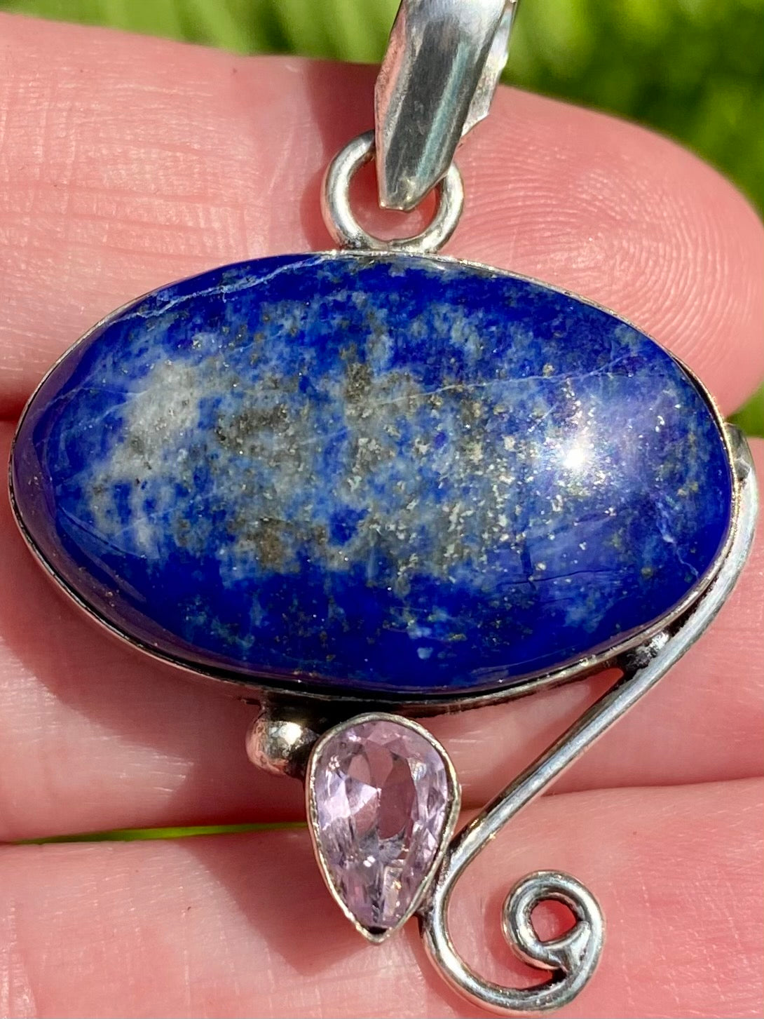 Lapis Lazuli and Purple Amethyst Pendant - Morganna’s Treasures 