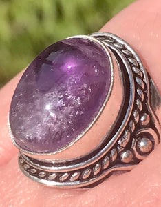 African Amethyst Cocktail Ring Size 7 - Morganna’s Treasures 