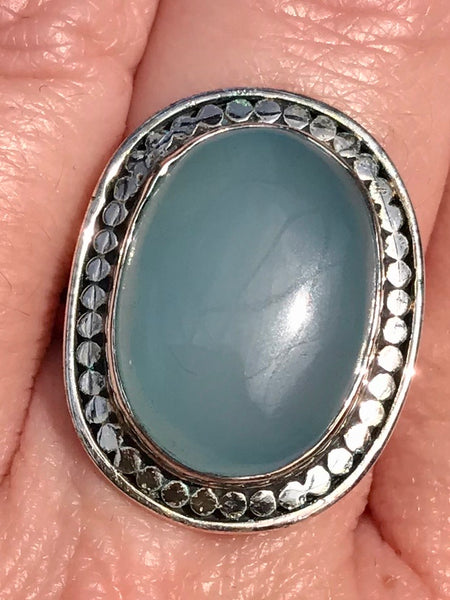 Blue Chalcedony Cocktail Ring Size 7.75 - Morganna’s Treasures 