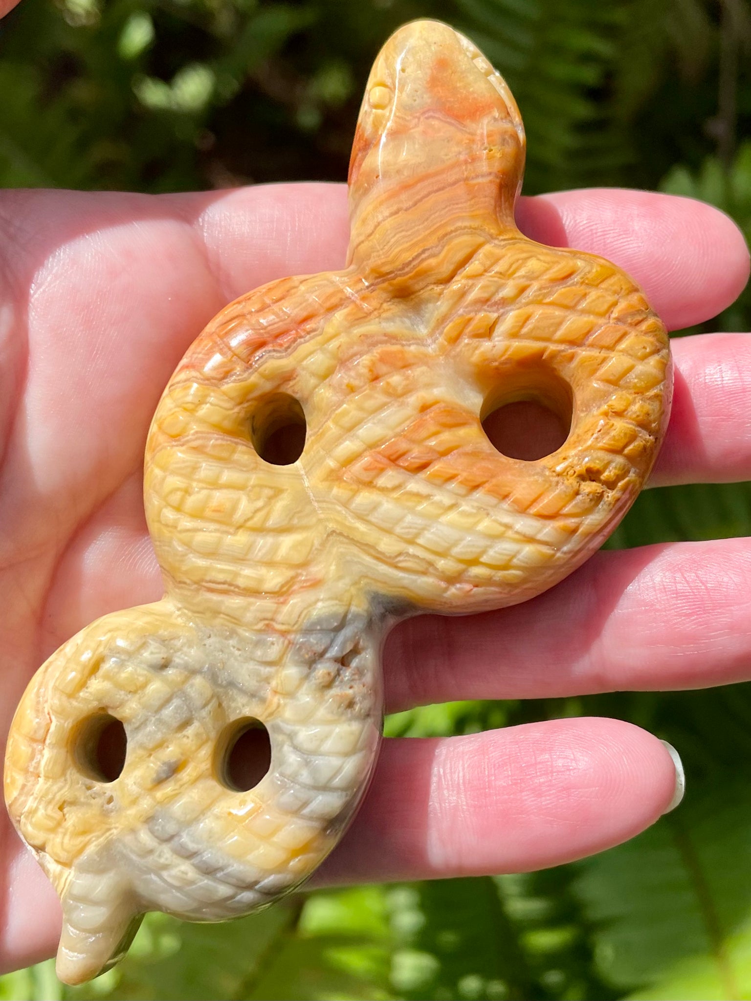 Crazy Lace Agate Carved Snake - Morganna’s Treasures 