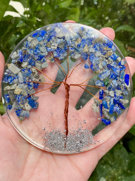 Lapis Lazuli Tree of Life Orgonite Charging Plate - Morganna’s Treasures 