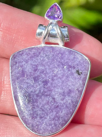 Lepidolite and Amethyst Pendant - Morganna’s Treasures 