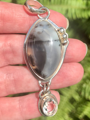 Merlinite and White Topaz Pendant - Morganna’s Treasures 