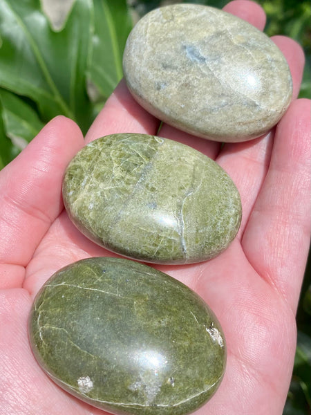 Vesuvianite (Vasonite) Palm Stones - Morganna’s Treasures 