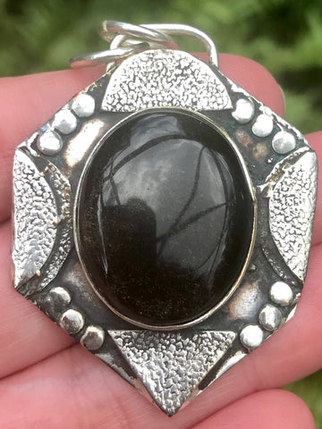 Silver Sheen Obsidian Pendant - Morganna’s Treasures 