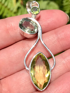 Green Amethyst (Prasiolite), Citrine and Peridot Pendant - Morganna’s Treasures 