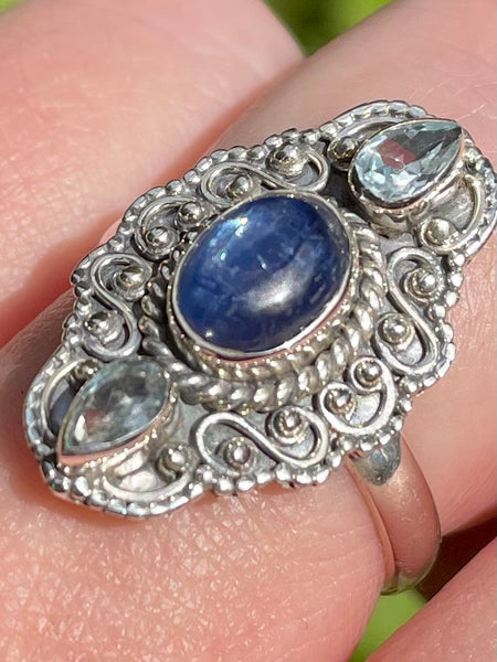 Blue Topaz and Kyanite Ring Size 9 - Morganna’s Treasures 