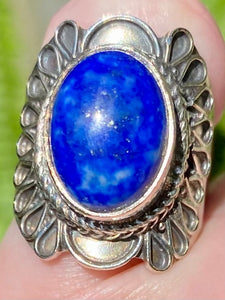 Lapis Lazuli Cocktail Ring Size 6 - Morganna’s Treasures 