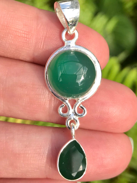 Green Onyx Drop Pendant - Morganna’s Treasures 