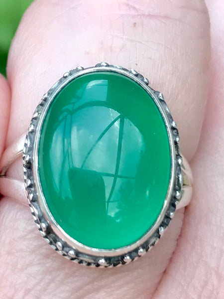 Green Onyx Ring Size 7.5 - Morganna’s Treasures 