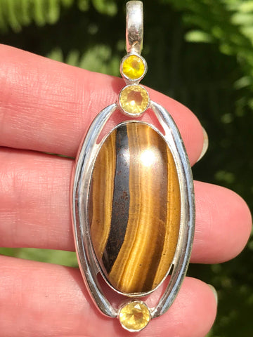 Tigers Eye and Lemon Topaz Pendant - Morganna’s Treasures 