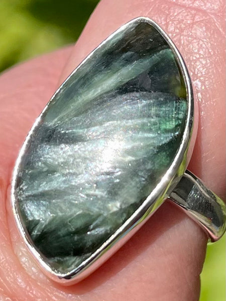 Green Seraphinite Ring Size 9 - Morganna’s Treasures 