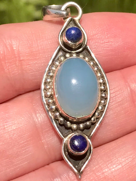 Blue Chalcedony and Lapis Lazuli Pendant - Morganna’s Treasures 