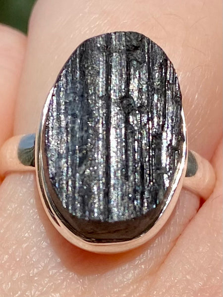 Rough Black Tourmaline Ring Size 7 - Morganna’s Treasures 