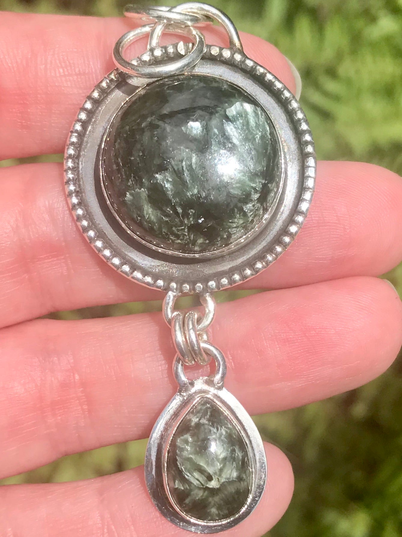 Green Seraphinite Pendant - Morganna’s Treasures 