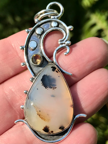 Merlinite and Smoky Quartz Pendant - Morganna’s Treasures 