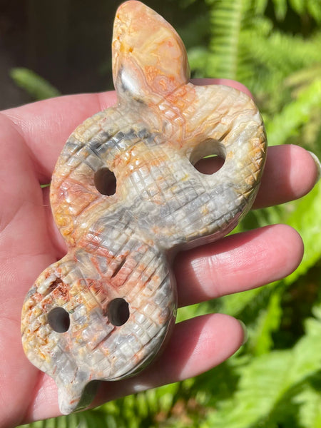 Crazy Lace Agate Carved Snake - Morganna’s Treasures 