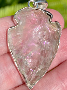 Rainbow Aura Quartz Arrowhead Pendant - Morganna’s Treasures 