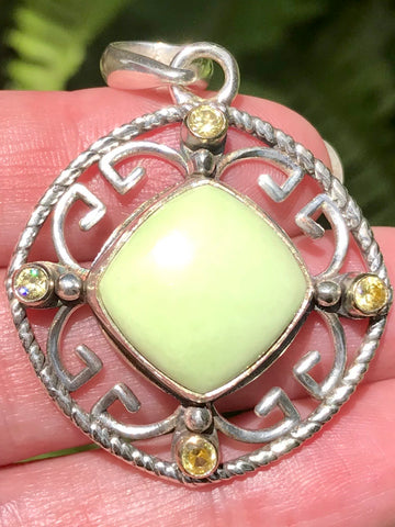 Lemon Chrysoprase and Citrine Pendant - Morganna’s Treasures 