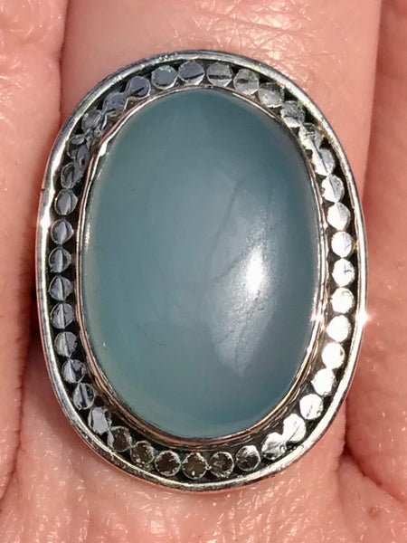 Blue Chalcedony Cocktail Ring Size 7.75 - Morganna’s Treasures 