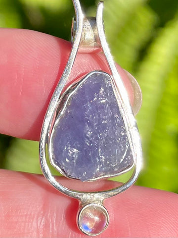 Rainbow Moonstone and Tanzanite Pendant - Morganna’s Treasures 