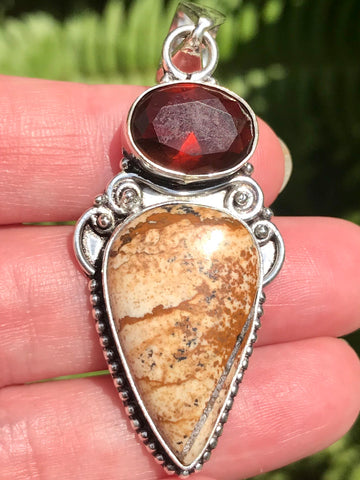 Picture Jasper and Garnet Pendant - Morganna’s Treasures 