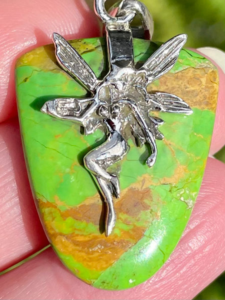 Green Mohave Turquoise Fairy Pendant - Morganna’s Treasures 