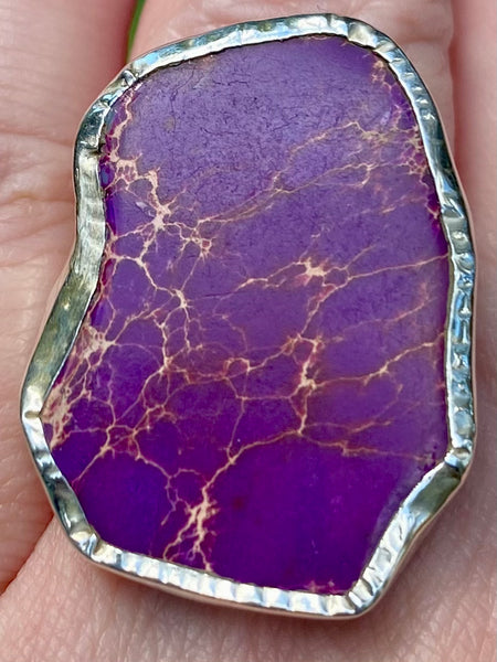 Purple Sea Sediment Jasper Slice Ring Size 7.5 - Morganna’s Treasures 