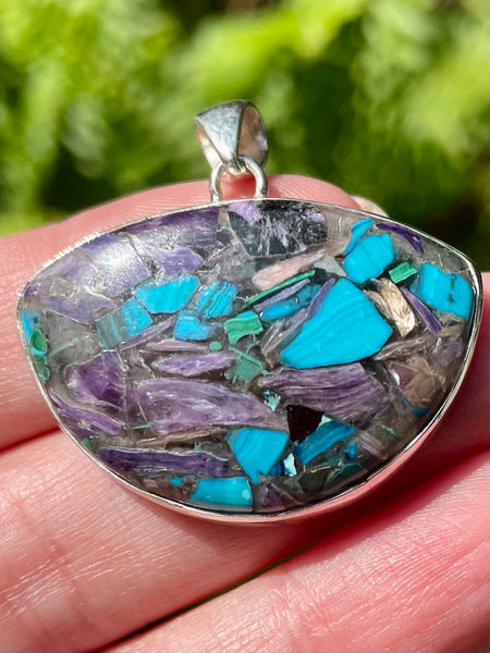 Charoite in Chrysocolla Pendant - Morganna’s Treasures 