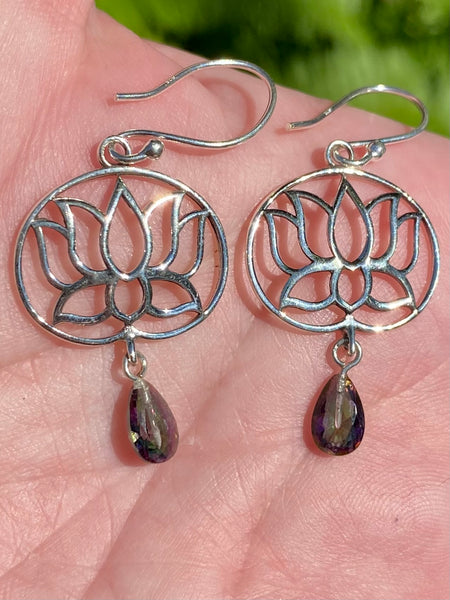 Lotus Mystic Topaz Earrings - Morganna’s Treasures 