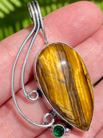 Tigers Eye and Chrome Diopside Pendant - Morganna’s Treasures 