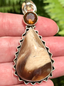 Peanut Wood Jasper and Smoky Quartz Pendant - Morganna’s Treasures 