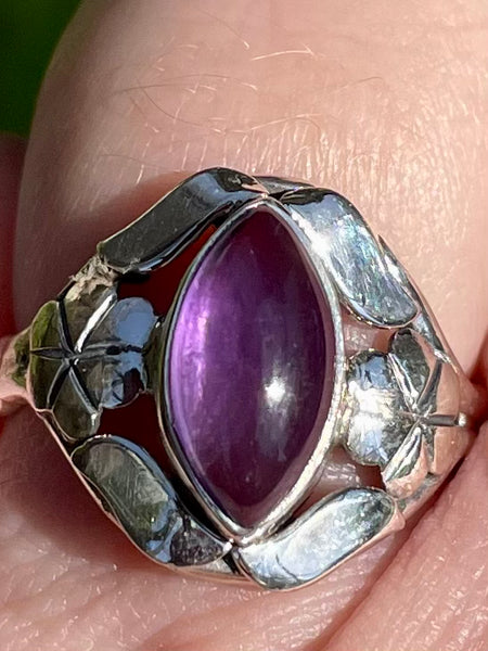 Purple Amethyst Flower Ring Size 7 - Morganna’s Treasures 
